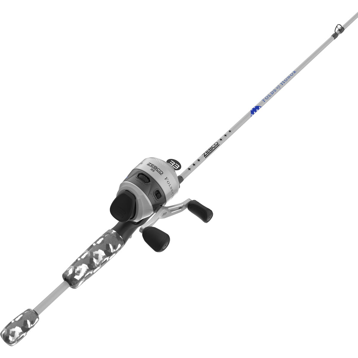 Photo of Zebco Folds of Honor 33602M Spincast Combo for sale at United Tackle Shops.